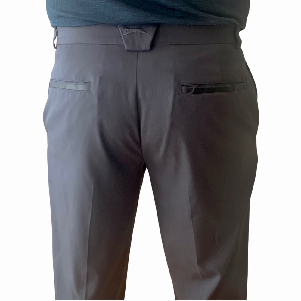 SLAZENGER Golf Pants Flat Front Regular Fit Charcoal Grey Stretch Size 34 - Picture 7 of 16
